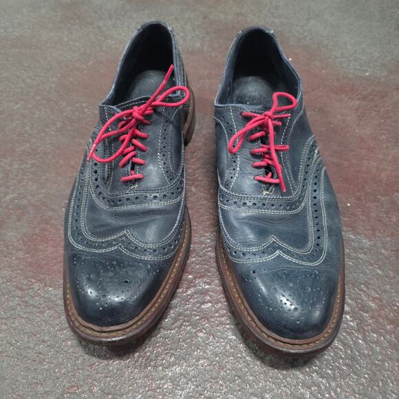 Allen Edmonds Men Size 11.5 D Neumok Blue Leather Wingtip Oxfords Dress Shoe main image 7